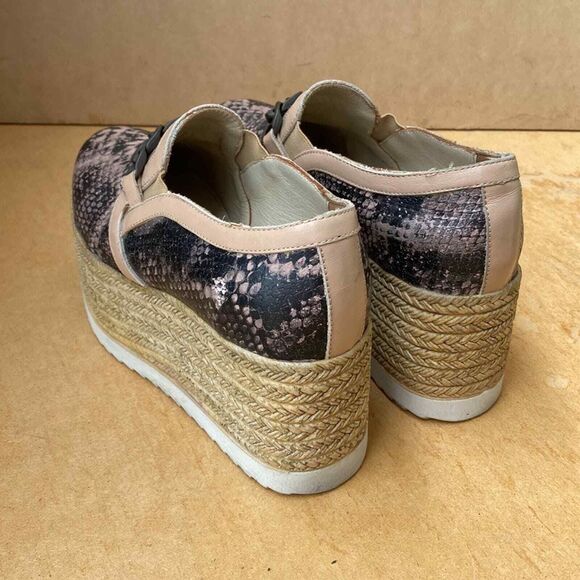 Faux Snakeskin Platform Espadrille Shoes Women EU 37 US 6.5 Lightweight Clubwear - Picture 2 of 15